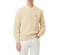 Lacoste maglia girocollo uomo in pura lana color crema