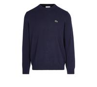 Lacoste - Maglia in Cotone Misto con Patch Logo - - Knitwear - Uomo - Blu - L