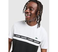 Lacoste Maglietta Croc Colour Block Tape, bianco