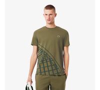 Maglietta da uomo Lacoste Ultra-Dry Back Print Tennis T-Shirt Olive S