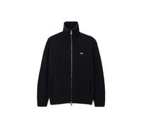 Lacoste Maglione a collo alto in lana cardata con zip Blu