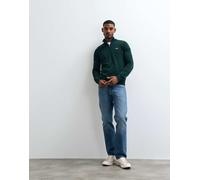 Lacoste maglione in maglia con zip corta verde 34