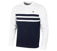 Lacoste Maglione Vestibilità Classica A Righe Sul Petto Durevole 2024 Uomini, Blazer Bianco/Blu Navy/Bianco, S