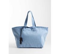 Lacoste - Maxi borsa grande azzurra con ciondolo coccodrillo-Blu One Size