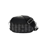 Lacoste Borsa a tracolla da uomo in tela con monogramma The Blend Small, nero, taglia unica