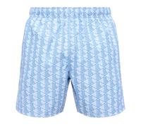 Lacoste - Mid Length Monogram Print Swim Trunks - - Swimwear - Uomo - Blu - L