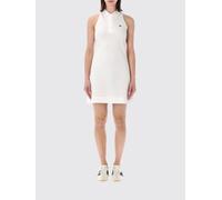 LACOSTE Mini abito polo in cotone stretch con spalle scoperte 38 Bianco