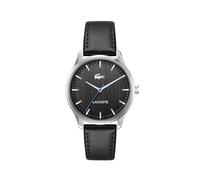 Lacoste Orologio con Movimento al Quarzo a Tre Lancette da Uomo Collezione LISBON con Cinturino in Pelle Nero, 2011372, Black