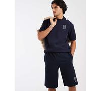 Lacoste - Pantaloncini comodi blu navy con coulisse e logo in coordinato L
