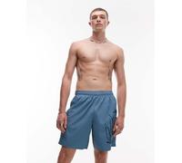 Lacoste - Pantaloncini da bagno blu con stampa grafica S