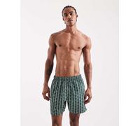Lacoste - Pantaloncini da bagno verdi con monogramma-Verde S