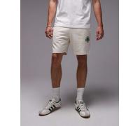 Lacoste - Pantaloncini in jersey bianchi con stemma stile tennis-Bianco M
