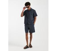 Lacoste - Pantaloncini neri in seersucker in coordinato-Nero XL