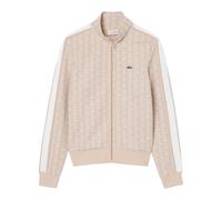 Felpa Lacoste Paris Monogram Full Zip beige bianco - M