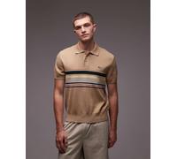 Lacoste - Polo beige in maglia a righe-Neutro 38-40
