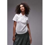 Lacoste - Polo bianca con cuciture arricciate laterali-Bianco XS