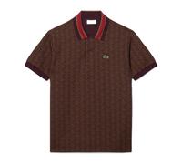 Lacoste - Polo Classic Fit in Jacquard con Monogramma - - Tops - Uomo - Marrone - XL