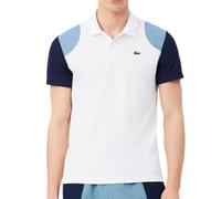 Polo da tennis da uomo Lacoste Ultra Dry Colour-Block Sport - white/blue/navy blue - Bianco (XL)