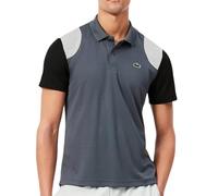 Polo da tennis da uomo Lacoste Ultra Dry Colour-Block Sport - grey/black - Grigio (M)