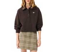 Lacoste polo donna in felpa oversize marrone XS
