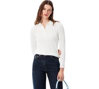 LACOSTE Polo in cotone, manica lunga, crema