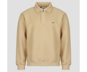Lacoste Polo maniche lunghe Sweatshirt col polo en piqué double face in Beige EU L