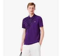 Polo da tennis da uomo Lacoste Ultra Dry Printed Slim Fit - purple plum - Viola (L)
