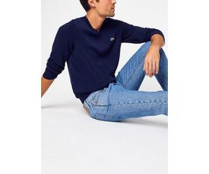 Lacoste - Pull Col V En Coton Biologique Uni Croco Blu - Abbigliamento M Blu