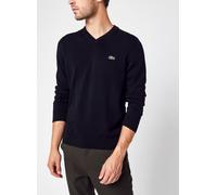 Lacoste - Pull Col V En Coton Biologique Uni Croco Nero - Abbigliamento XS Nero