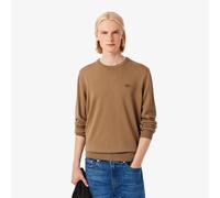 Lacoste Pullover da Uomo in lana Merino con Collo Rotondo Beige V / L Marrone