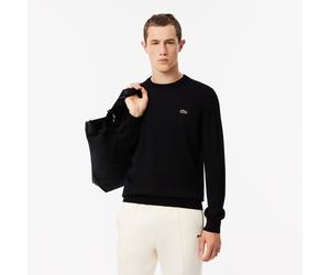 Lacoste Pullover girocollo in lana Nero-031 da Uomo VII / 2XL Nero