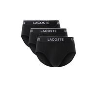 Slip Lacoste Plain Cotton Logo nero bianco (3 unità) - M