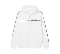 Felpa con cappuccio Lacoste Classic Fit Logo Stripe bianco nero - S