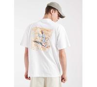 Lacoste - T-shirt bianca con stampa dipinto sul retro-Bianco 41-43