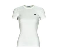 Lacoste - T-Shirt in Cotone a Coste Slim Fit - - Tops - Donna - Bianco - L