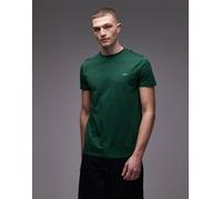 Lacoste - T-shirt in cotone pima verde scuro con logo 34