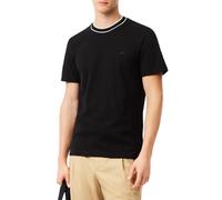 Lacoste T-shirt in piquè con colletto a righe nero