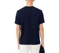 Lacoste T-shirt manica corta in cotone con taschino blu