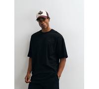 Lacoste - T-shirt nera in cotone pesante a maniche corte con logo-Nero 35-37