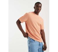 Lacoste - T-shirt oversize arancione con righe a contrasto 35-37
