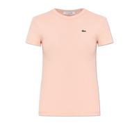 Lacoste - T-Shirt Slim Fit in Cotone a Costine - - Tops - Donna - Rosa - XS