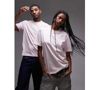 Lacoste - T-shirt unisex taglio comodo rosa con logo piccolo stampato al centro 44-46