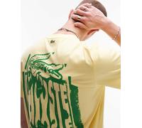 Lacoste - T-shirt vestibilità comoda gialla con stampa grafica sul petto e sul retro-Giallo 35-37