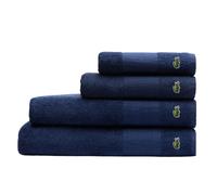 Lacoste Telo bagno asciugamano ospite Spugna 100% cotone - 600 g/m² con coccodrillo applicato Marine 40x60 cm