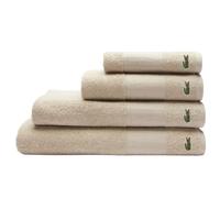 Lacoste Telo bagno viso asciugamano Spugna 100% cotone - 600 g/m² con coccodrillo applicato Cappuccino 50x100 cm