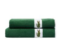 Lacoste Telo bagno viso SPORT asciugamano Spugna 100% cotone - 450 g/m² con coccodrillo applicato Vert 55x100 cm