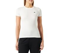 Lacoste SLIM FIT RIBBED COTTON T-SHIRT women Shortsleeves white in taglia:L