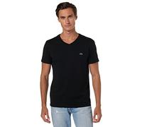 Lacoste Th6710 T-Shirt Uomo Nera Cotone Taglia 3XL V-Neck Logo Verde Maglietta
