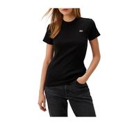 Lacoste, ,Tops ,Donna ,Nero ,S T-shirt in cotone a coste Slim Fit