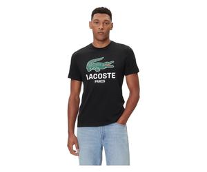 Lacoste, ,Tops ,Uomo ,Nero ,S Big Chest Croco Crewneck Tee